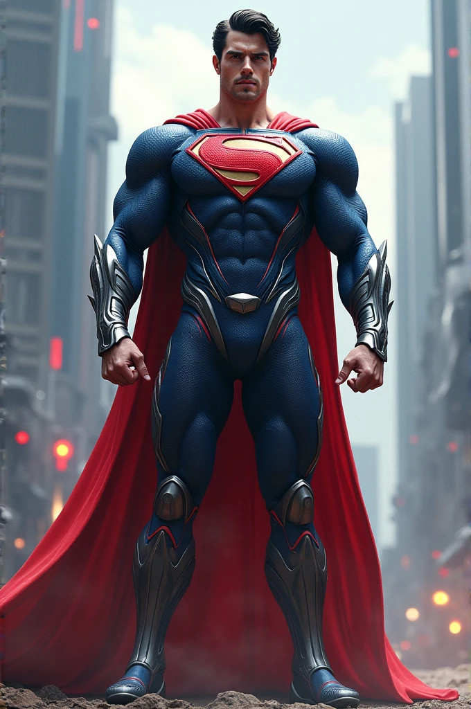 Superhero fused between superman and ultraman