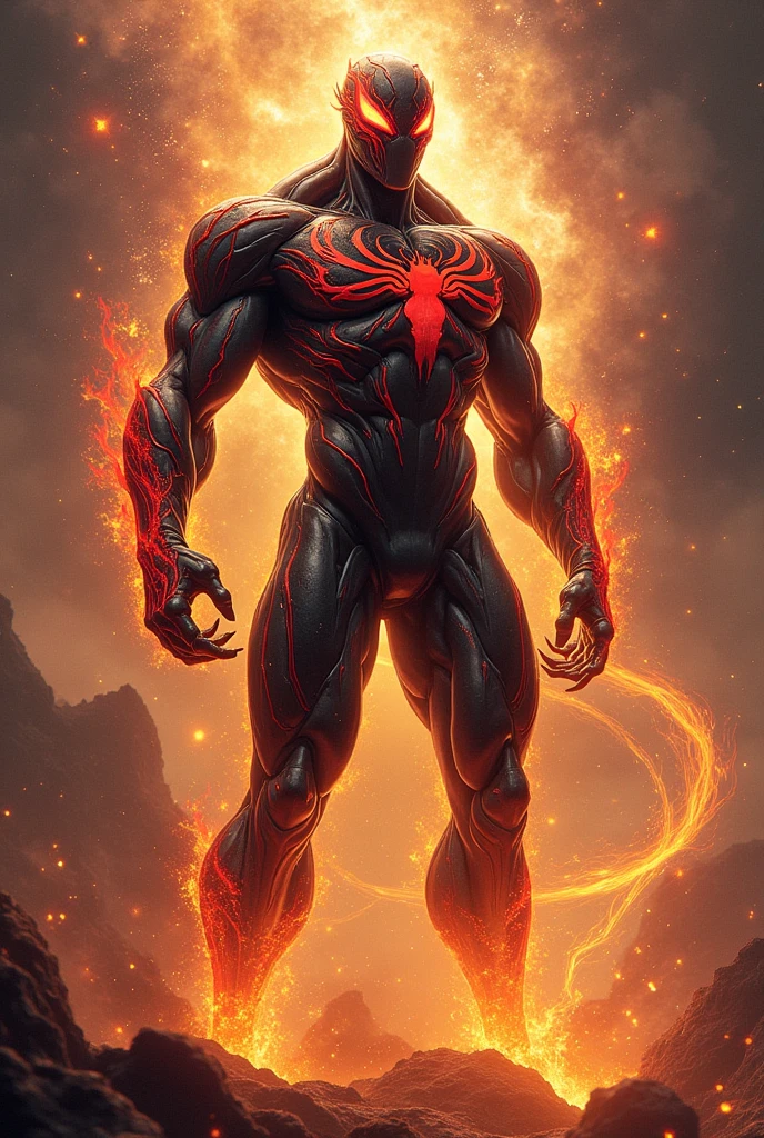 Draw the fusion of Venom and Phoenix。