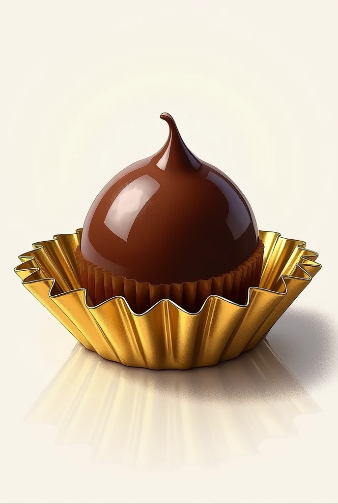 A drawing of brigadeiro with a golden mold