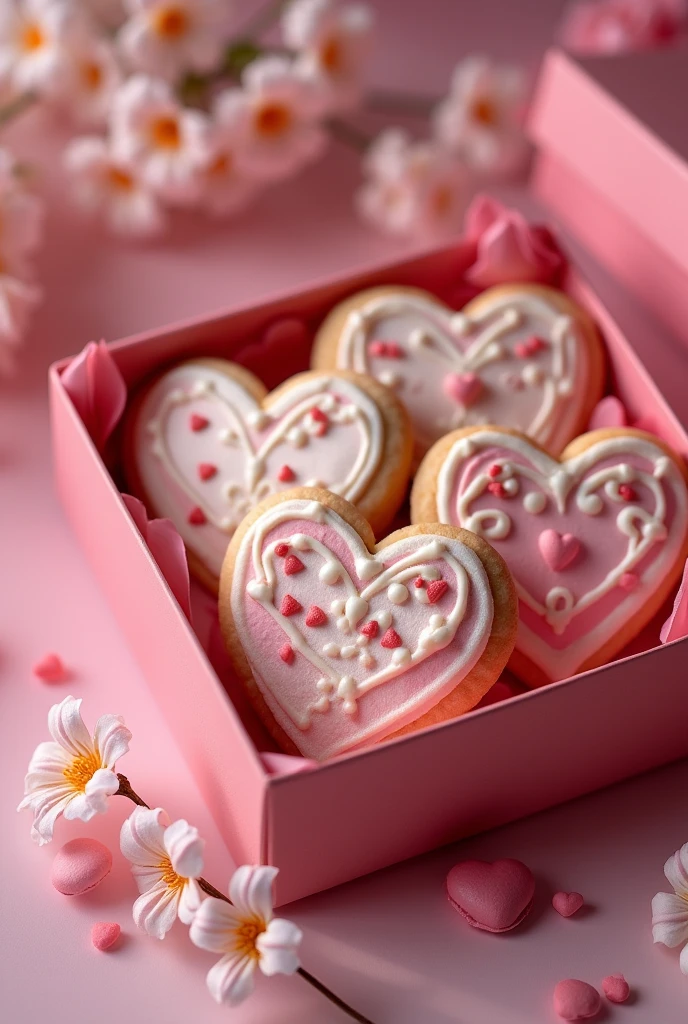 6 Valentine&#39;s Day lock-shaped cookies in a box