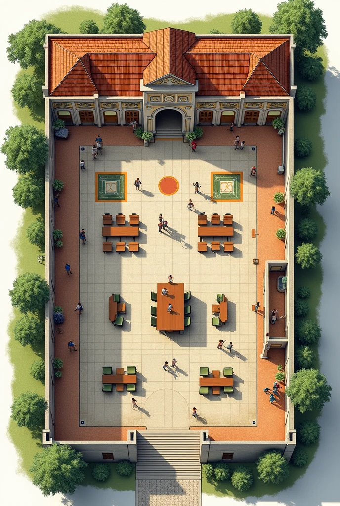A floor plan of a traditional Brazilian school