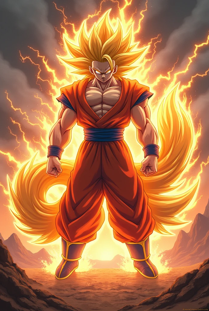 Goku ssj 4 fused with the 4-tailed fox