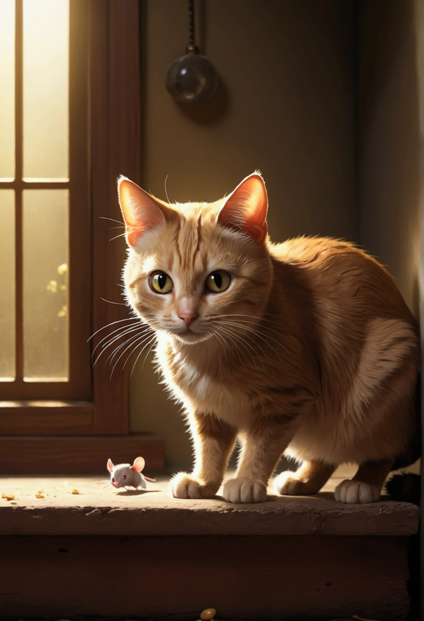The cat that caught the mouse