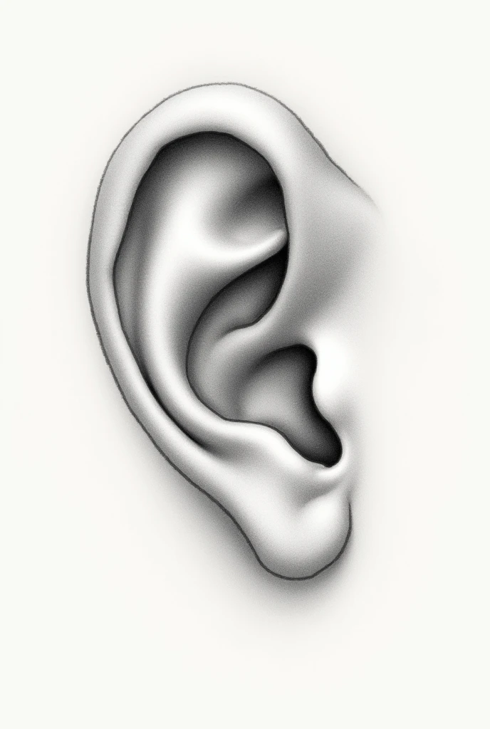 Pictorial drawing of the human ear