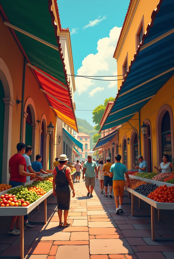 designs a poster alluding to a short film called Between flavor and tradition: The soul of the square that takes place in the retail plaza of Medellin, It must be vertical and 1080 pixels long by 720 pixels wide.