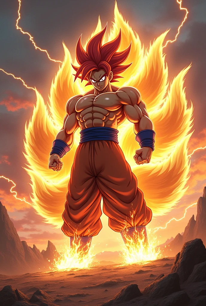 Goku ssj 4 fused with the 4-tailed fox 