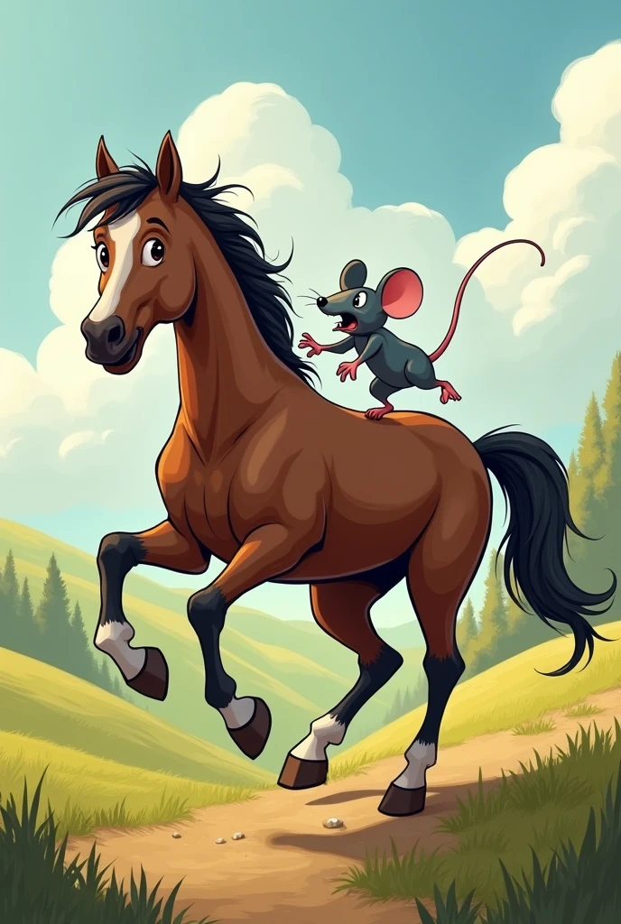 Rat falling off horse