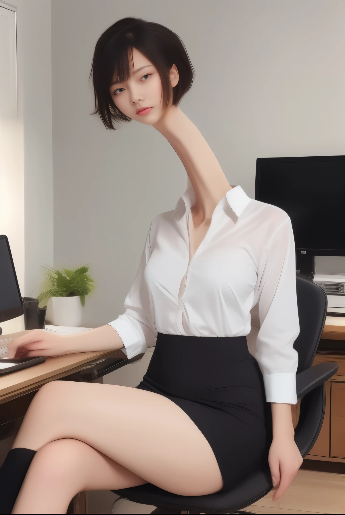a beautiful young woman, long elegant neck, lush flowing hair, hyper realistic, photo-realistic, realistic, detailed face, piercing eyes, full lips, flawless skin, delicate features, graceful pose, natural lighting, warm color palette, high quality, masterpiece