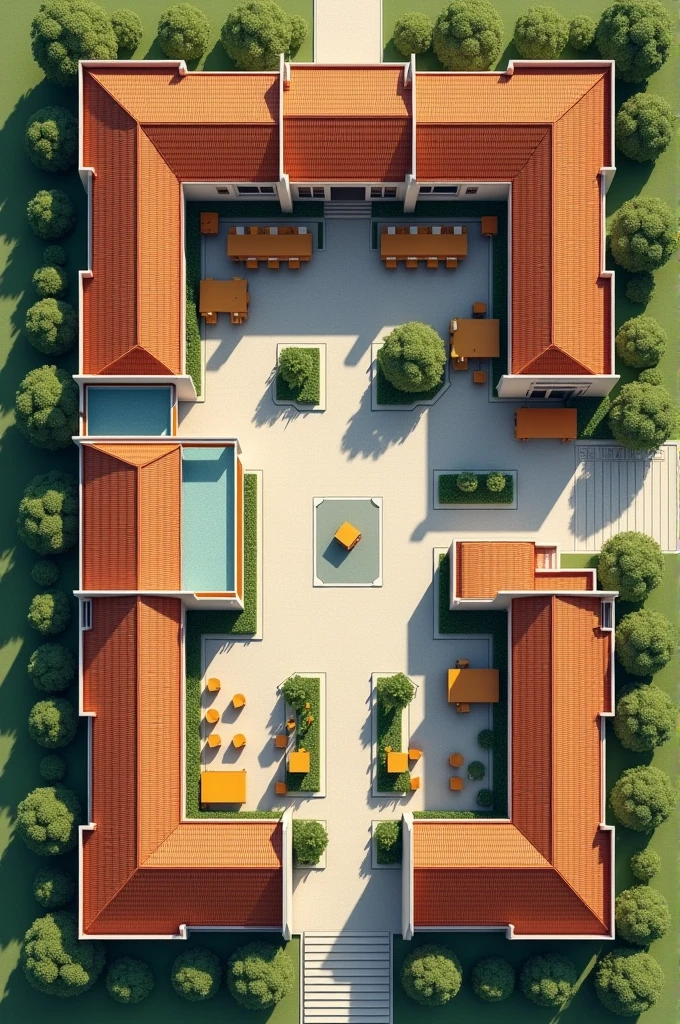 architectural floor plan of a typical Brazilian school