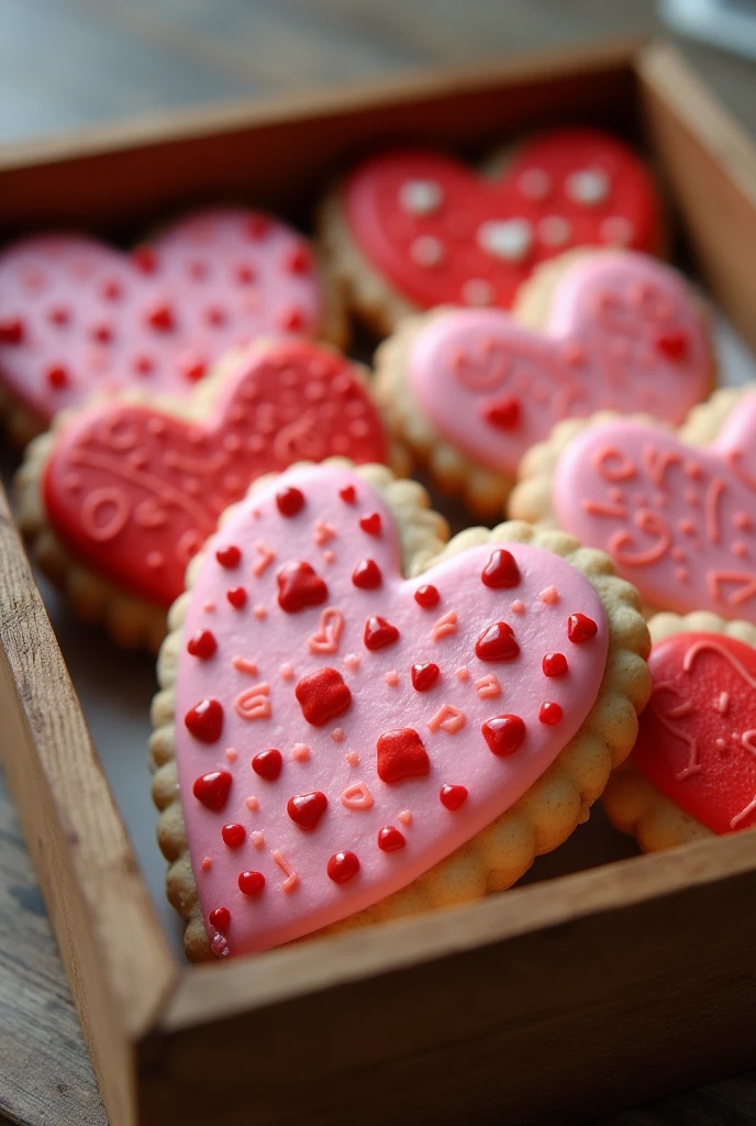 6 HOMEMADE Grandma&#39;s Valentine&#39;s Day cookies in a box