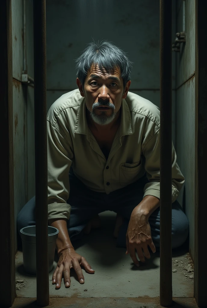 Make a Japanese man trapped in captivity 
