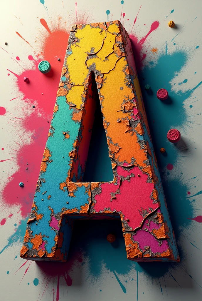 Colorful Grunge Letter AMARJEET 3d Render Illustration