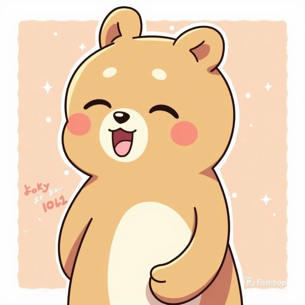 High resolution, cute、Bear、Singing、Open your mouth, Anime Style, Winner of numerous awards, 