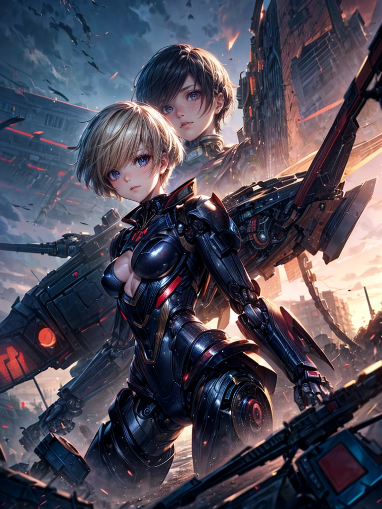High resolution, Winner of numerous awards, Ultra high definition, Textured skin, retina,
masterpiece,(bestquality),highlydetailed,ultra-detailed,1girl, (A composition where a girl with giant roboT 1.4)(roboT)(,natural lighting:1.5,confidentexpression),(panorama:1.2),mecha, smile,angle、chrome,raw(A beautiful girl with blonde twin tails:1.5)(Confronting the threat、typhoon:1.5)(A girl who stands up with a robot:1.5)