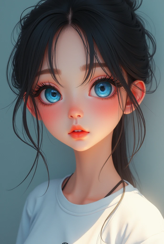 beautiful detailed eyes, beautiful detailed lips, extremely detailed eyes and face, long eyelashes, 1girl, beautiful cica, expressive blue eyes, t-shirt logo, expressive and adorable look, cibi style, t-shirt design, general shot, (best quality,4k,8k,highres,masterpiece:1.2),ultra-detailed,(realistic,photorealistic,photo-realistic:1.37),vivid colors,digital painting,character design,cute,adorable,beautiful,stylized