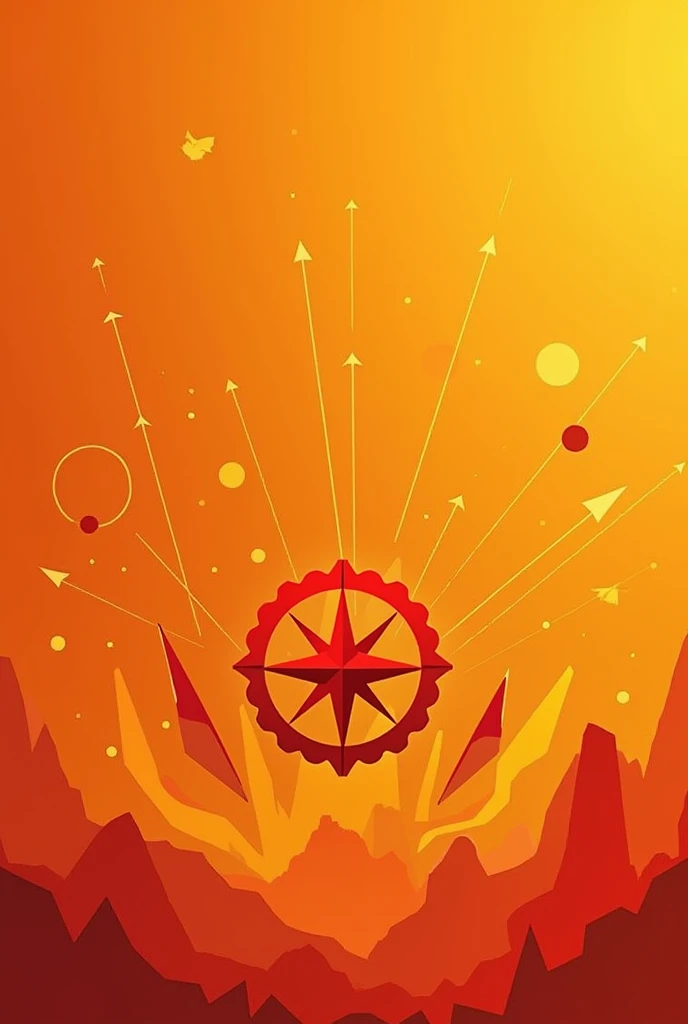 Symbols of geography, background colour orange