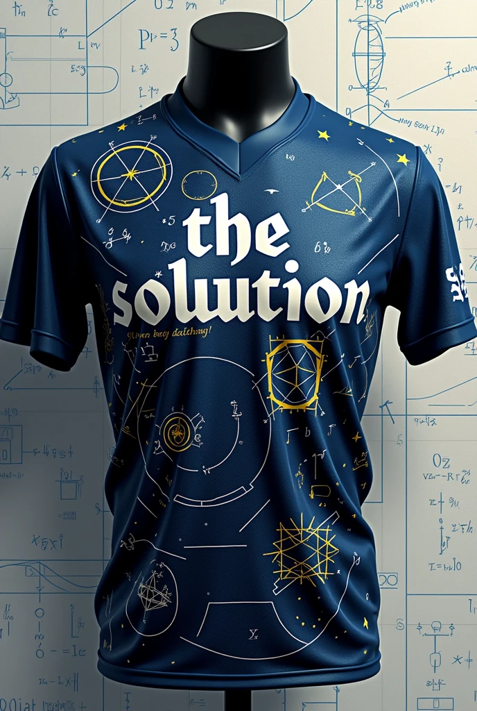 Create a math themed jersey design with the word "the solution" on it