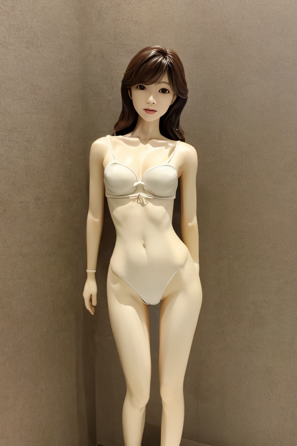 Masterpiece, A Japanese woman, 40 years old, cute face, detailed face, detailed eyes, slender body, slender legs, anatomically correct body structure, bewitching figure in a case