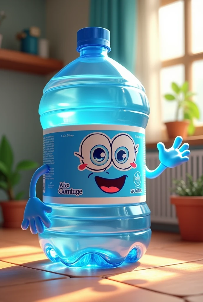 A 20-litre water container animated with the brand “San Felipe”