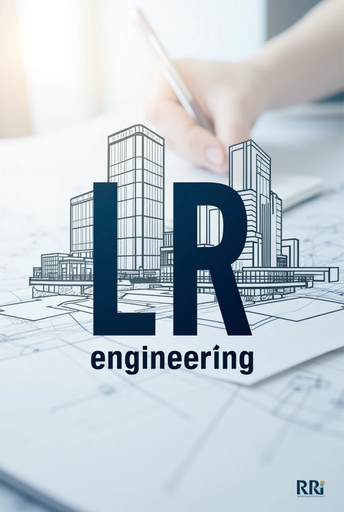"a logo an engineering with the name of "LR ENGINEERING" I&#39;m sure, modern with architectural project drawings, In Portuguese " 