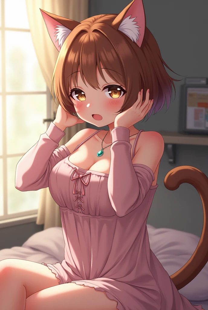 An anime cat girl having sex