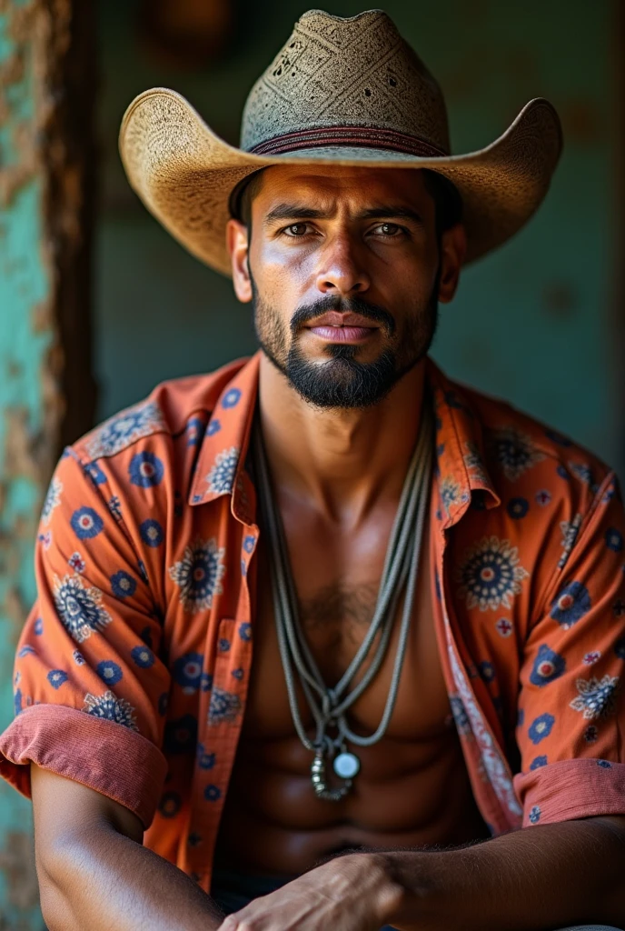 Photos of a 4 Brazilian man dressed in different scenes