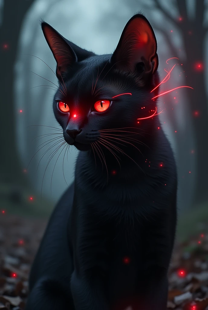 A cat with red eye