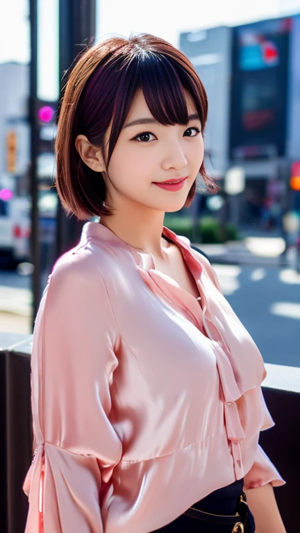 (1 girl, fascinating silk blouse:1.2), Gorgeous Japanese Idol, UNIQUE KOREAN FASHION,
pink or white mini-skirt,
(RAW Photos, highest quality), masterpiece,
(Realistic, Photorealistic:1.2),
very delicate and beautiful, very detailed beautiful,
detailed nose, beautiful & detailed, cinema lighting, gentle & feminine, Apink LUV, EXID Up and Down, Black Pink Rose,
4K UHD wallpaper, wonderful, pretty, very detailed,
Very detailed CG Unity 8K Wallpaper, high resolution,
beautiful detailed lady, very detailed eyes,
soft light, bob hair, ponytail, short hair with bangs, hot pink hair, Black_Pink_Jacket,
BREAK
(SNOW: 1.2), Tokyo Shibuya, City Lights,
Perfect Body Anatomy, slender body, huge breasts, kind smile, zoom-in shot, camera focused, face to waist, Candid RNG 25%, medium shot or cowboy shot, bokeh, SFW,)