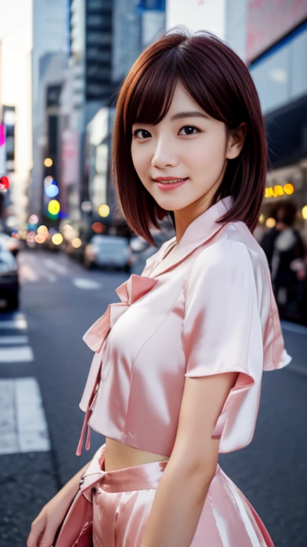 (1 girl, fascinating silk blouse:1.2), Gorgeous Japanese Idol, UNIQUE KOREAN FASHION,
pink or white mini-skirt,
(RAW Photos, highest quality), masterpiece,
(Realistic, Photorealistic:1.2),
very delicate and beautiful, very detailed beautiful,
detailed nose, beautiful & detailed, cinema lighting, gentle & feminine, Apink LUV, EXID Up and Down, Black Pink Rose,
4K UHD wallpaper, wonderful, pretty, very detailed,
Very detailed CG Unity 8K Wallpaper, high resolution,
beautiful detailed lady, very detailed eyes,
soft light, bob hair, ponytail, short hair with bangs, hot pink hair, Black_Pink_Jacket,
BREAK
(SNOW: 1.2), Tokyo Shibuya, City Lights,
Perfect Body Anatomy, slender body, huge breasts, kind smile, zoom-in shot, camera focused, face to waist, Candid RNG 25%, medium shot or cowboy shot, bokeh, SFW,)