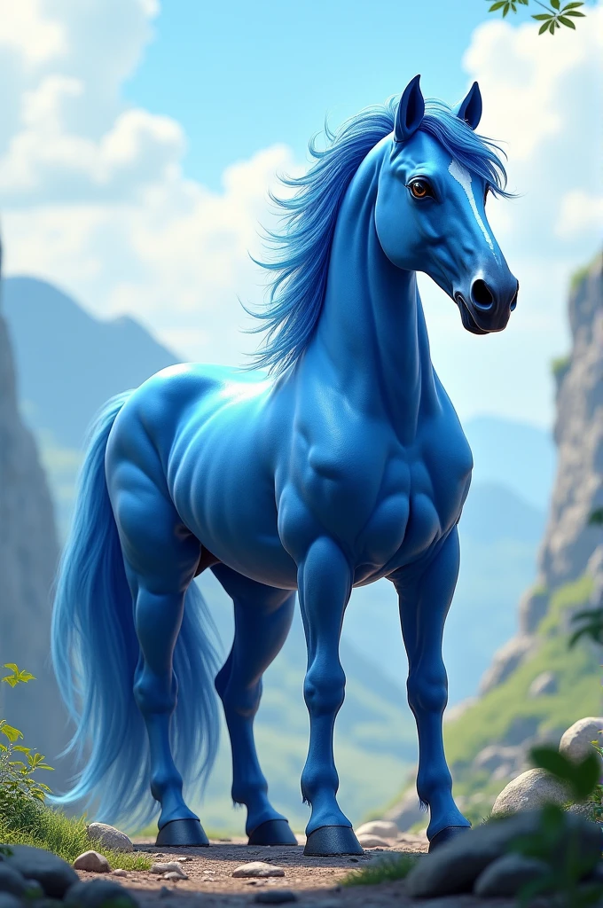 A blue horse
