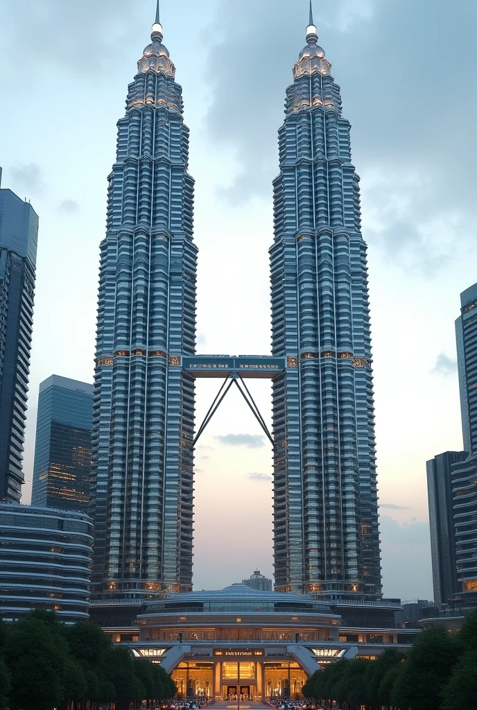 combine the image of petronas twin tower into number 67