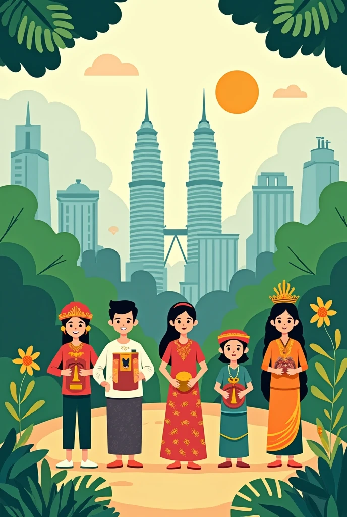 I love Malaysia simple drawing for standard 2 student