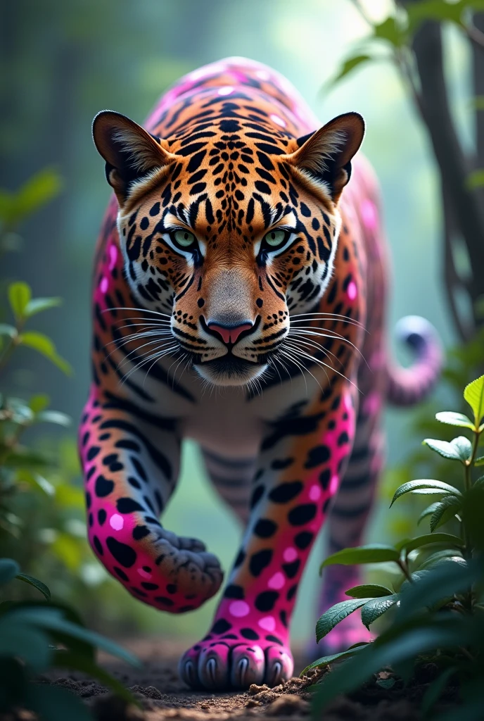 Jaguar with pink spots