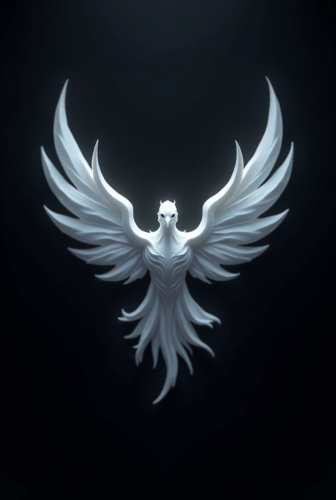 Create a logo for youtube channel using phantom bird 3d background colour is black