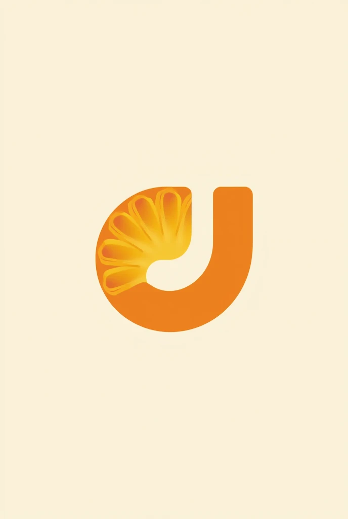 Create an icon that is a half orange and has a letter c and a letter j. Give it the title Cesar Juices