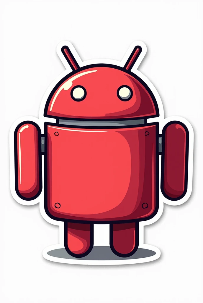 Android logo in red cartoon style sticker