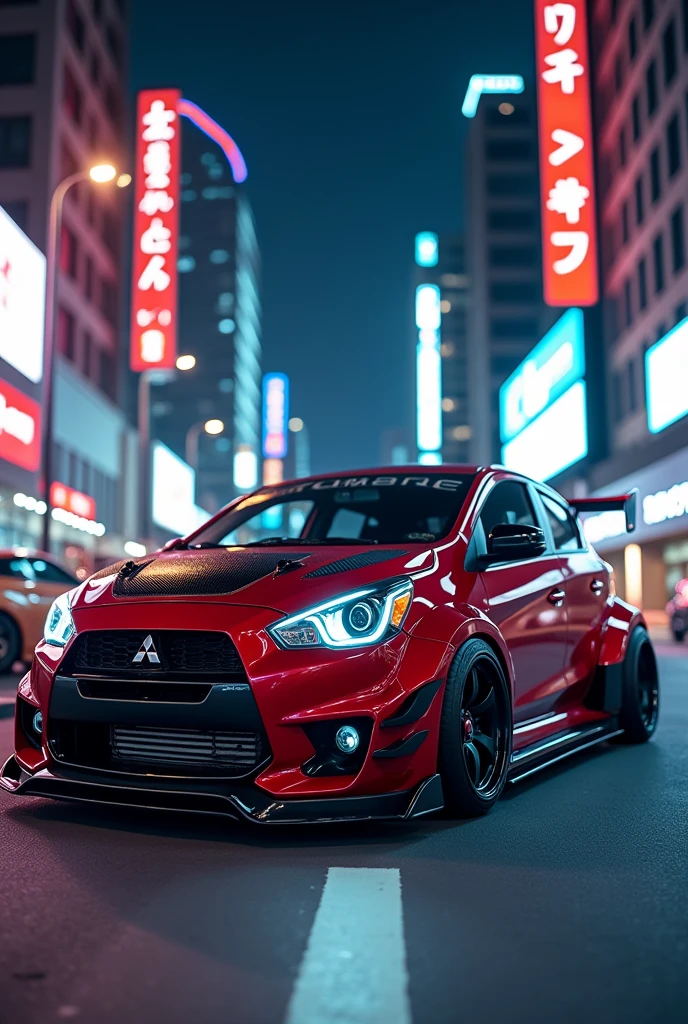 Mitsubishi Mirage con wide body tuning