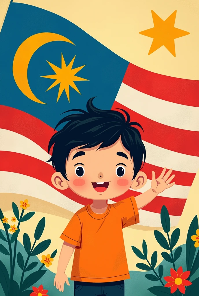 I love Malaysia drawing. In drawing also show malaysia flag. This is simple drawing showed the art for standard 2 student.