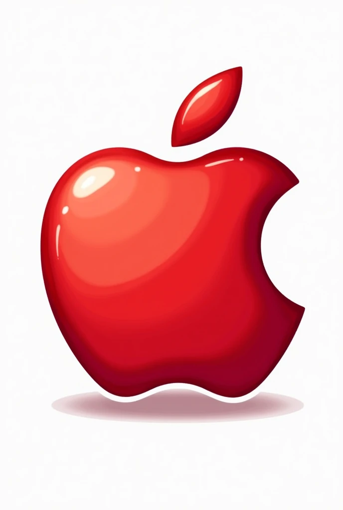 apple logo in red cartoon style sticker