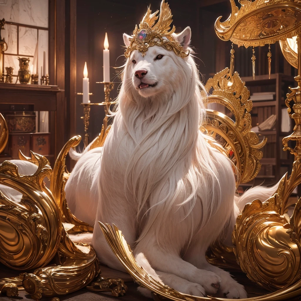 (8K, RAW Photo, Top Quality, Refined Details, Masterpiece: 1.2), (High Resolution 8K Wallpaper), Sharp Focus, Professional Lighting, Depth of Field, Cinematic Lighting, Background Blur,A scene featuring divine beasts and shrine maidens, inspired by Japanese mystical tales.