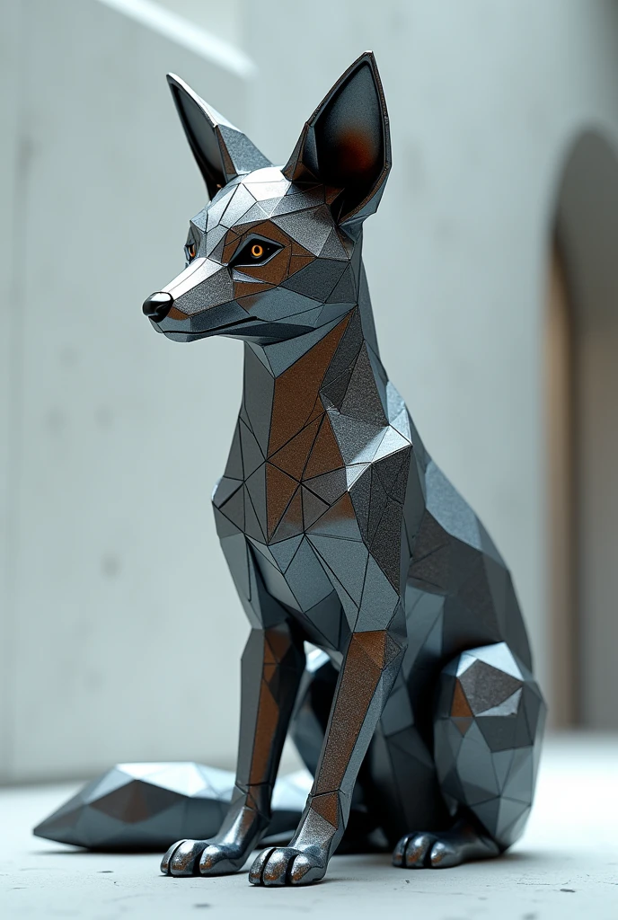 I want a fox made of polyhedrons with volume 
