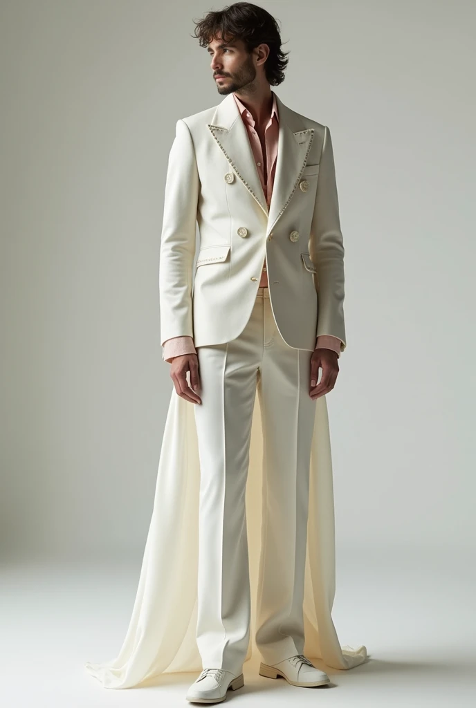 Design a creative yet delicate suit for men a different style 