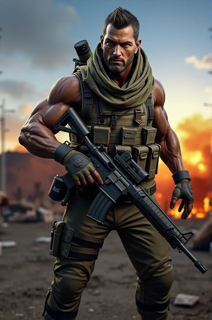 Creat 3d image pubg character carlo