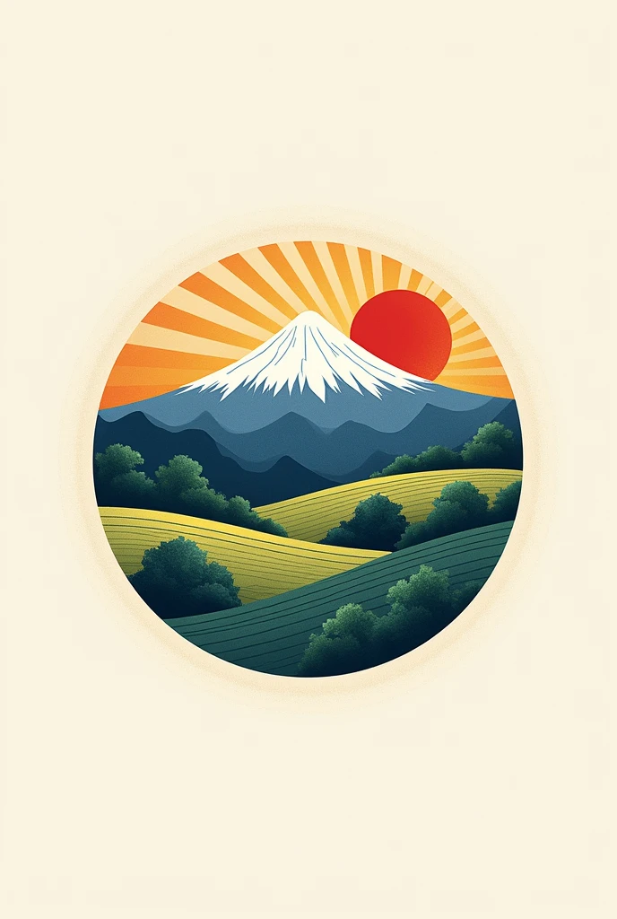 Create a new family crest that represents the merging of the Yamada family from Japan and the Sola family from Spain. The crest should include traditional Japanese elements associated with the Yamada family, such as mountains and rice fields (representing 'Yama' and 'Da'), and incorporate classic kamon motifs like Mokko (wood flower) or Tachibana (tangerine flower).
For the Sola family, include symbols like the sun, stars, or natural elements like trees to reflect the meaning of 'Sola' (sunny or solar). Blend these elements in a harmonious design that respects both Japanese and Spanish heritage. The crest should have a balanced and elegant look, using colors like blue, gold, green, and red to symbolize both families. Include subtle hints of modern and traditional aesthetics to create a unique and cohesive family emblem."