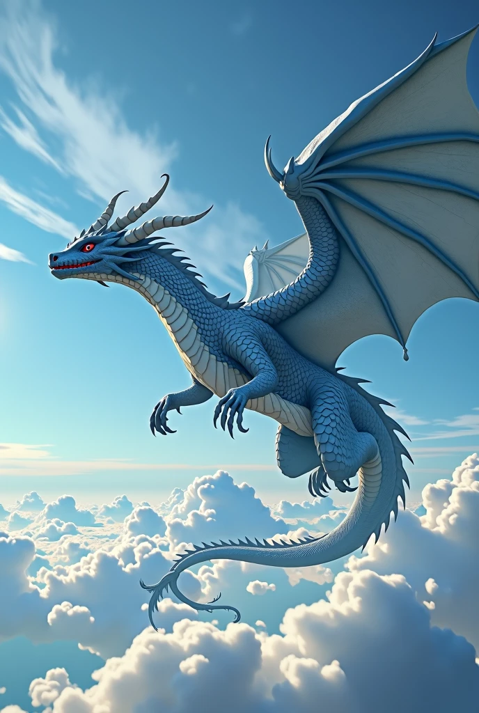 A fantastic dragon flying in the sky