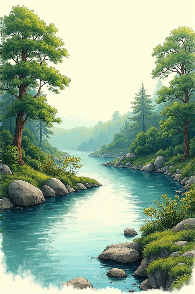 Image of a drawing of a river