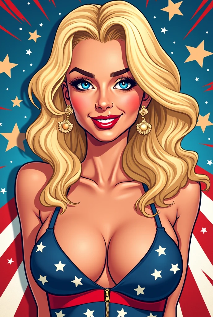 Britney Spears ,Flat comic style,American style
