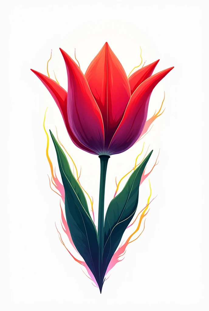 create a logo written “Vortex rouge”, with the font and background in a cyberfuturist style with a red tulip, without the stem, navy blue, neon green and lemon yellow. digital art, make it cuter, with white background, do the letters red blood