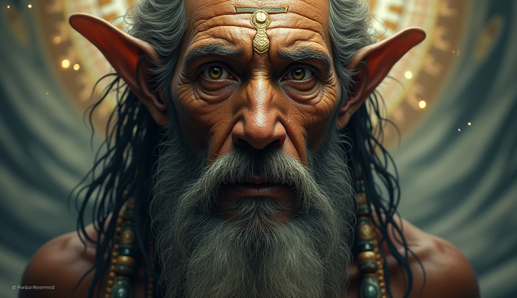 Shamanic leader face in prophecies