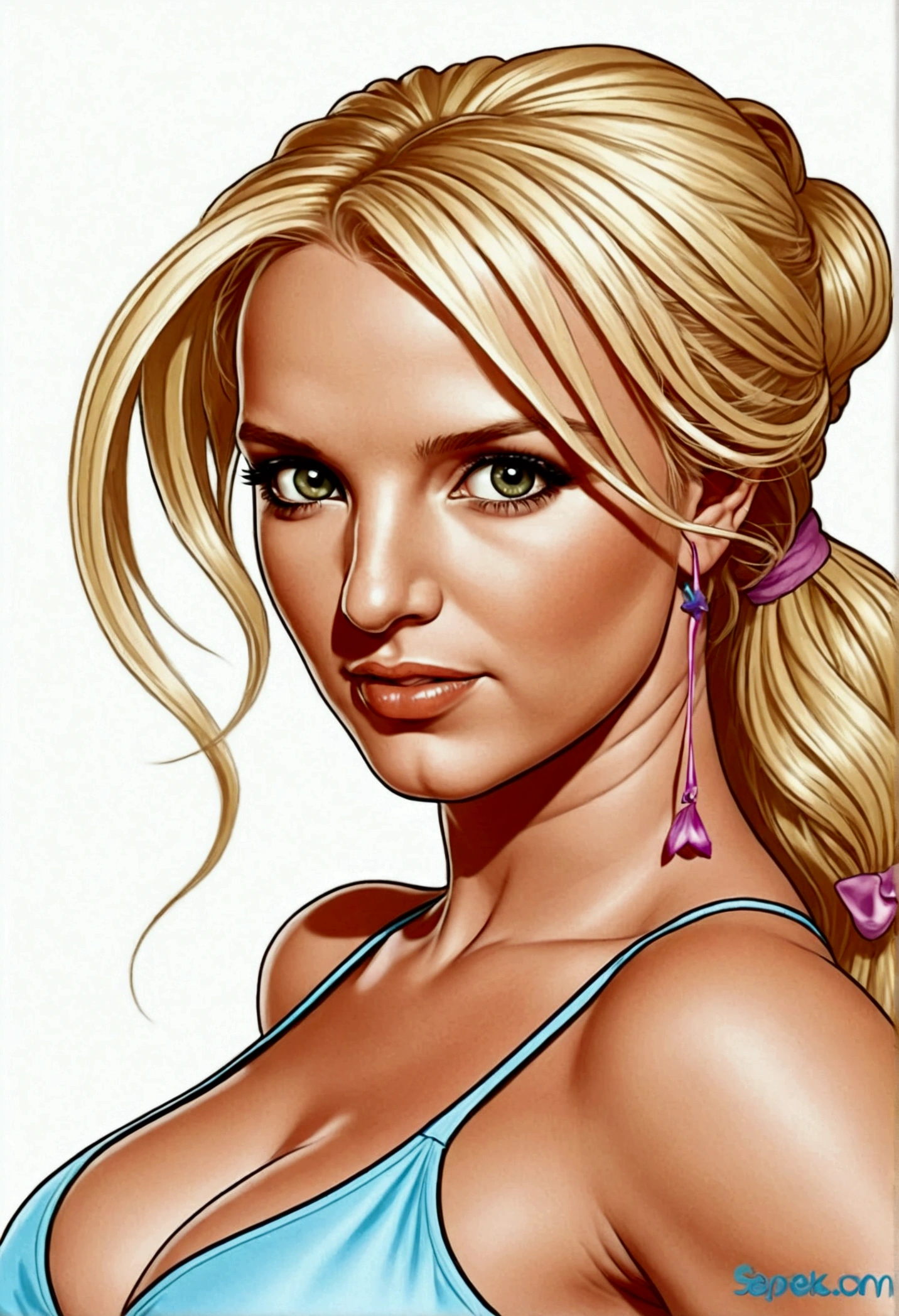 Britney Spears ,Flat comic style,American style